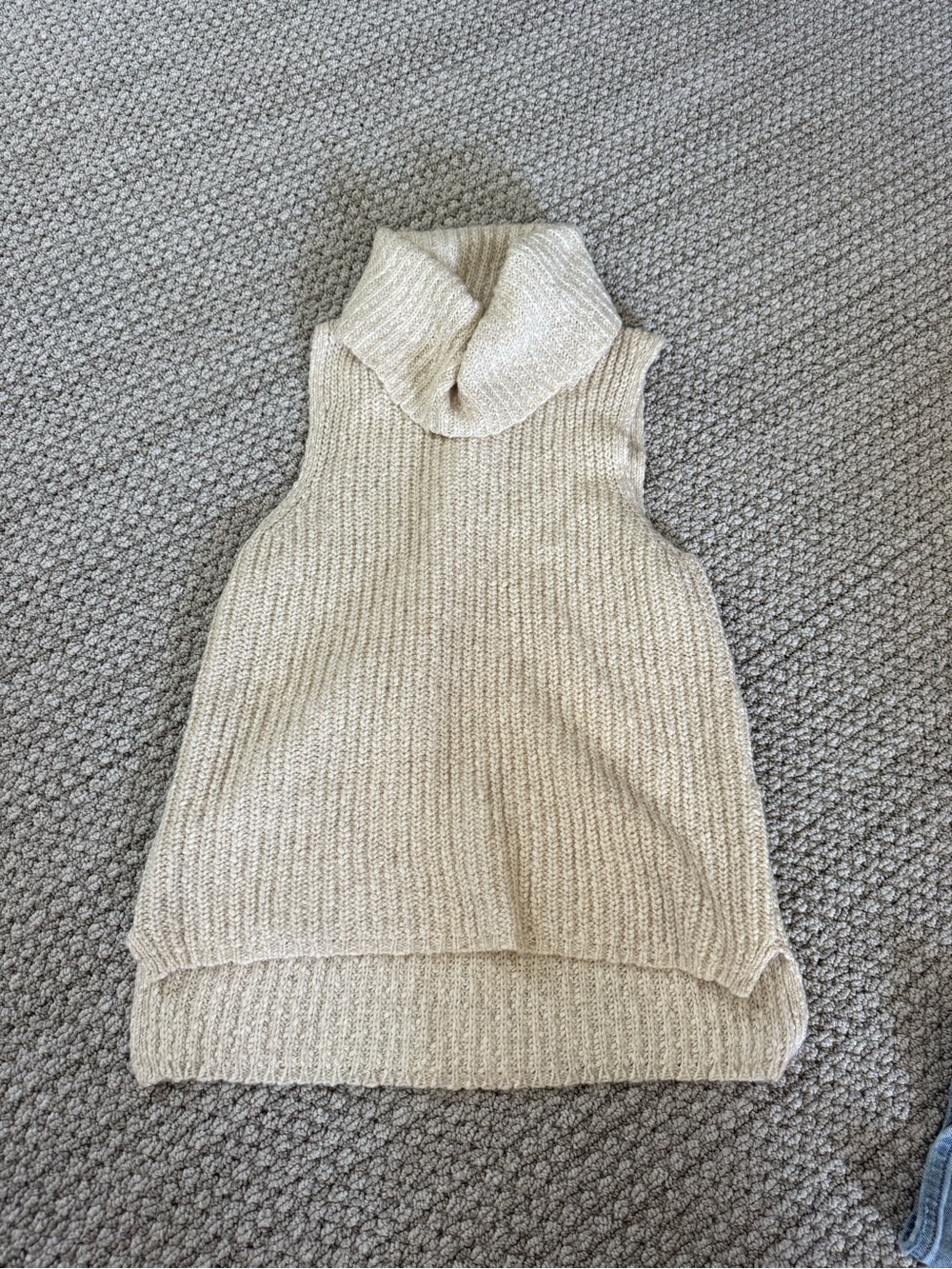 Aeropostale Sleeveless Cowl Neck Sweater — Light Beige
